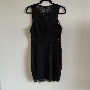 Express Black Sheath Mini Dress with V-neck Sleeveless Design for Cocktail